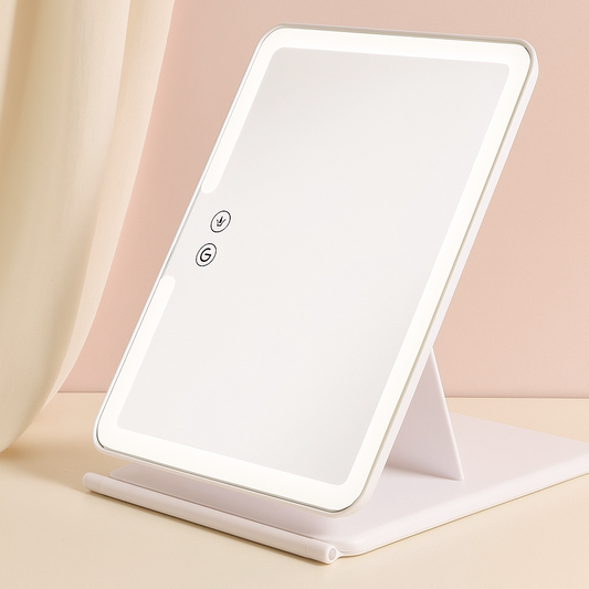 Portable cosmetic make up mirror led light