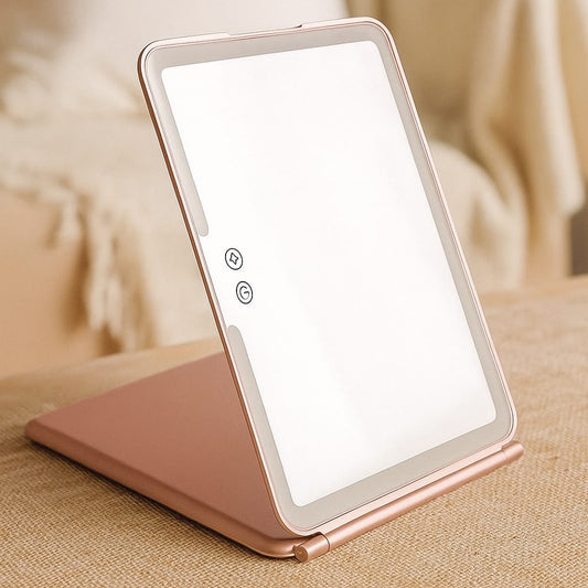 Portable cosmetic make up mirror led light
